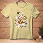 Snowmen cooking flambe on a shirt, with "Showstopper" text.