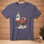 Melting snowmen play beer pong on a table with "NATURAL ATHLETES" text.