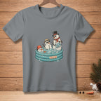 Three snowmen in a kiddie pool with "Problem Solved" text.