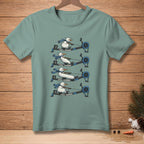 Snowman rowing with "Full Range" text in four workout stages.
