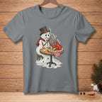 Snowman melting and eating lobster with text "THIS FEELS PERSONAL".
