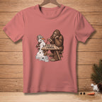 Bigfoot sits with a melting snowman, text reads "BEST TWO OUT OF THREE".