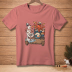 Melting snowman and octopus playing drums on a pier with "Drum Off." text.