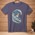 Snowman surfing a wave on a surfboard with "STILL COUNTS." text.