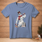 T-shirt with muscular snowman lifting weights, sign reads "Best Shape of My Life."