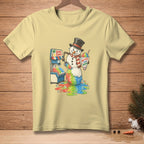 Snowman making rainbow snow cones, text "Better Than New"