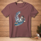 Snowman in kayak with dolphin, text "TOTALLY WORTH IT."