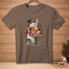 Melting snowman in top hat eating ramen, text reads "MAKE IT SPICY".