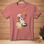 Melting snowman chef flipping pancake with "Worth It." spatula on t-shirt.