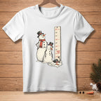 Two snowmen stand next to a ruler that reads "Personal Best" and shows melting snowman.