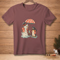 T-shirt with melting snowman and penguin under umbrella, text "YOU'RE NO HELP."