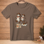 Two cowboy snowmen dancing with text "LEFT. OTHER LEFT."