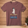 Snowman in a top hat balances on a gymnastics beam with text "STICK IT".