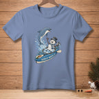 Snowman in a kayak with a dolphin jumping overhead, text reads "Totally Worth It."