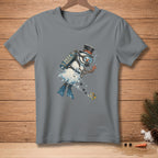 Snowman diver wearing top hat and scuba gear, with "Deep Thoughts" tank.