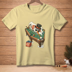 Snowman playing pool with "CALLED IT." chalk on a light yellow t-shirt.