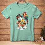 Melting snowman in a Hawaiian shirt holds a drink with text "Save Some For Me".