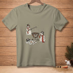 T-shirt graphic of snowmen grilling with text "WE GOT THIS."
