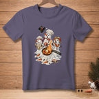 Three snowmen cooking a flaming dish with a recipe book and "SHOWSTOPPER" sign.