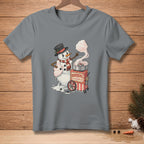 Snowman making cotton candy with text "RESOURCEFUL".