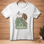 Bigfoot and snowman playing shuffleboard, with "Counts" text on the board.