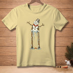 T-shirt with melting snowman illustration and "TALLER ALREADY" text.