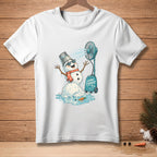 Melting snowman with fan blowing ice and text "GAME CHANGER".