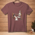 T-shirt graphic of melting snowmen with text "HOW LOW CAN YOU GO?"