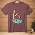 Snowmen diving into a pool from a diving board with text "YOUR TURN."
