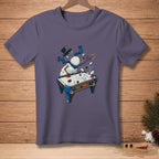 Snowman playing air hockey on a blue table with "Fast Table" text.