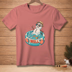 T-shirt with a graphic of a snowman in a pool labeled "WELL".