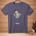 T-shirt with snowman in martini glass and word "GENIUS" on stem.