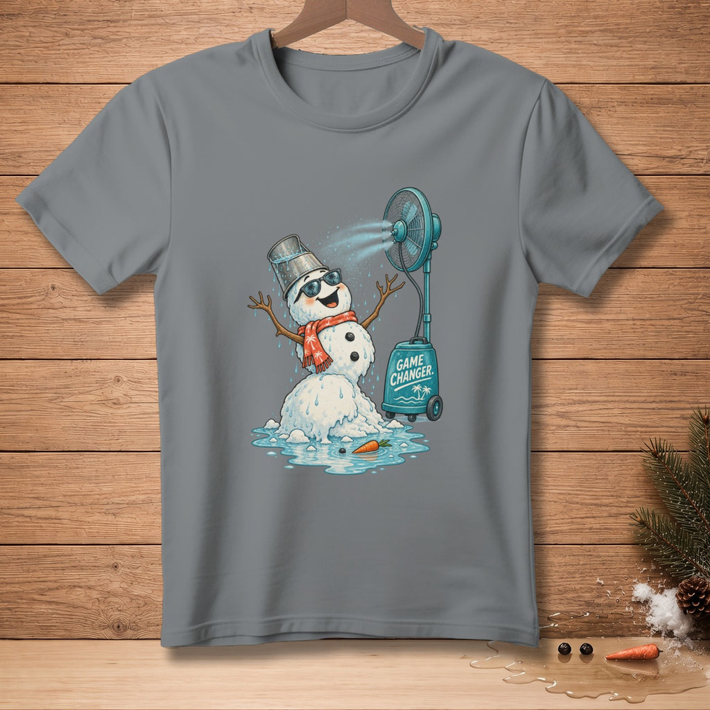 Melting snowman with sunglasses and fan, says "GAME CHANGER."