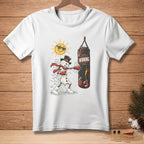 Snowman in boxing gloves and top hat punches a punching bag labeled "WINNING".