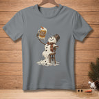 Melting snowman holding a mug with "STAY FROSTY" text.