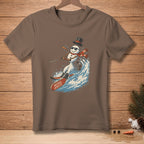 Snowman skiing with text "NATURAL ATHLETE" on skis.