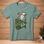 Snowman playing foosball with text "GET IN THE GAME."