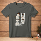 Melting snowman with top hat and "Core Support" belt reflected in mirror.
