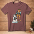Melting snowman and camel wear hydration packs with "HYDRATE" text.