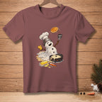 Melting snowman chef flipping pancake with "Worth It" spatula on a cooking surface.