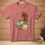 Sasquatch playing mini golf with a scorecard reading "Birdie".