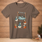 Snowmen playing water polo in a game with the text "COVER THE ANGLES."