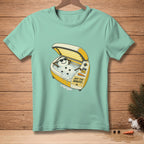 Snowman in a tanning bed with text "JUST FIVE MINUTES" on the shirt.