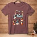 Snowmen playing water polo with text "COVER THE ANGLES" above the net.