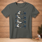 Snowmen on rowing machines showing progression with "FULL RANGE" text.