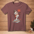 Melting snowman with a bucket hat hooping to the text "Found My Rhythm".