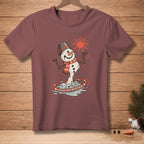 Melting snowman with a bucket hat hooping to the text "Found My Rhythm".