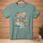 T-shirt with snowmen and flamingo on vacation, saying "Best Vacation Ever".