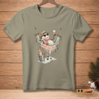 Snowman relaxing in a hammock with wine, text "ROSE ALL DAY".