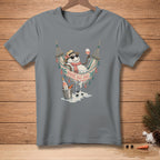 Snowman relaxing in a hammock with wine, "Rosé All Day" text.